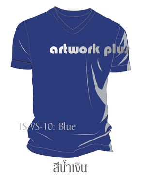 T-Shirt, TS-VS-10, เสื้อยืดคอวี สีน้ำเงิน